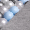 Misioo Ballpool, hellgrau, rund, Baumwolle, smart, 90x30, 200 Bälle: hellblau, silber, perlmutt