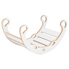MISIOO Baby Wippe Mini Rocker XS 2in1 + Kissen Licht Beige, weiß, Holzspiel