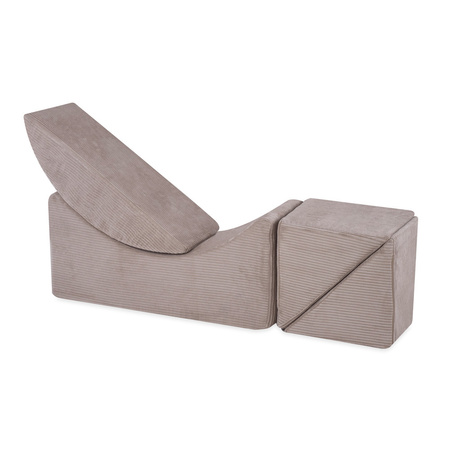 Kinder Chaiselongue Folding Foam Spielplatz Beige Cord 145x35x45cm