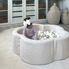 MISIOO Dry flower pool, 95x30 cm, cremefarbenes Lammfell (+ 200 Kugeln gold, perlmutt, transparent), Floral Fun Zone