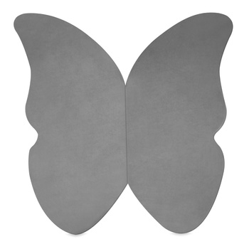 MISIOOO Matte 138x138x5cm, Schmetterling, grau, Samt