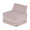 MISIOO Grand matelas avec dossier Foldie, velours côtelé rose clair premium