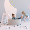 Misioo Ball Pool, hellgrau, rund, Baumwolle, smart, 90x30, 200 Bälle: hellrosa pearl, silber, pearl