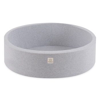 MISIOO Bällebad, 90x30 cm, rund, hellgrau, Baumwolle, smart