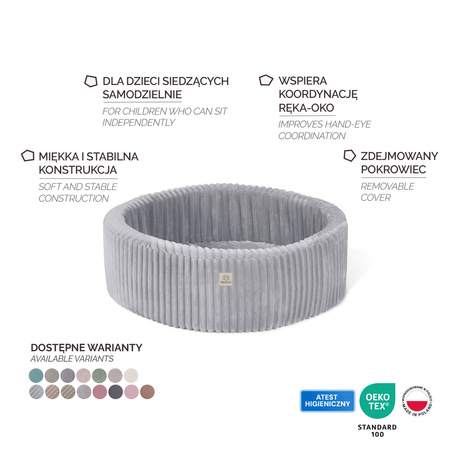 MISIOO Trockenbecken, 90x30 cm, rund, beige, Puffy Lamell