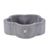 MISIOO Bällebad Blumenbecken mit Matte, 95x30, grau, Premium-Cord, Floral Fun Zone