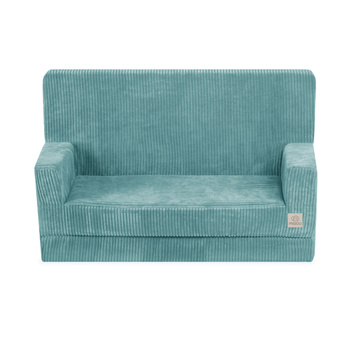 MISIOO Foldie Sofa mit Armlehnen, Premium Cord blau