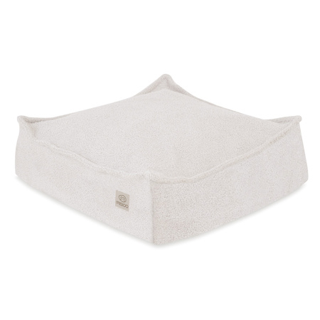 MISIOO Sitzsack, 60x60 cm, Bodenkissen, cremefarbenes Lammfell