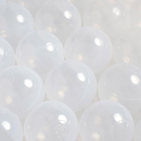 MISIOO Piłki do suchego basenu, 6 cm, zestaw 200 szt: perłowe, złote, transparentne