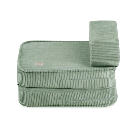 MISIOO Kinderklappsessel, 150x60x25 cm, grüner Premium-Cord