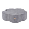 MISIOO Dry flower pool with mat , 95x30, gray, premium corduroy, Floral Fun Zone, 200 balls: pearl, silver, light blue