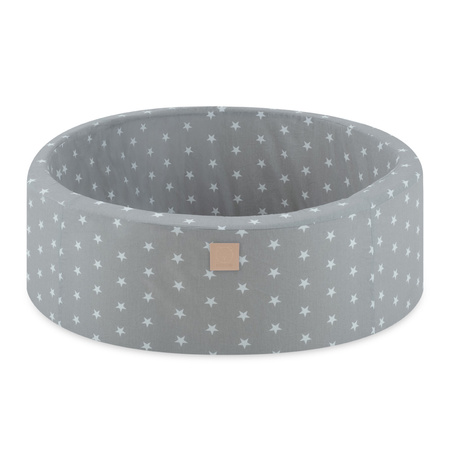 MISIOO Suchy basen, 80x30 cm, okrągły, szary w gwiazdki, bawełniany, smart