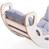 MISIOO Small Rocker 4-in-1 Wippe + Kletterwand/Rutsche + Kissen (Dunkelgrau Velvet), weiß Wooden Play