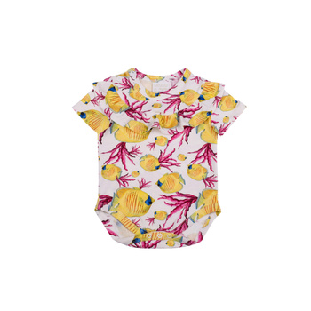 Misioo Body mit Rüsche, Gelber Fisch 56/62