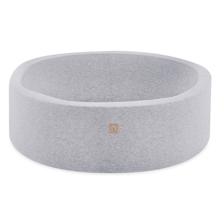Misioo Ball Pool, hellgrau, rund, Baumwolle, smart, 90x30, 200 Bälle: hellrosa pearl, silber, pearl