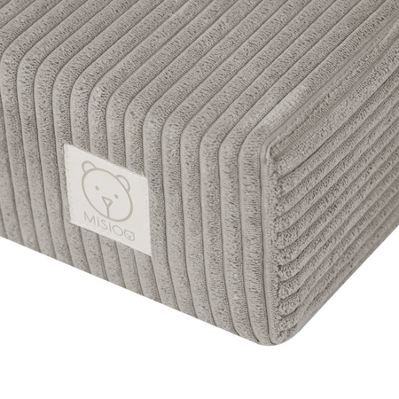 MISIOO Grand matelas avec dossier Foldie, velours côtelé beige premium
