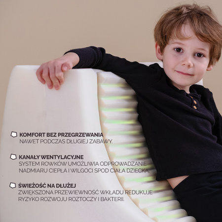 MISIOO Ergonomischer Kindersessel MOONI, beige, Premium-Cord