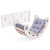 MISIOO Small Rocker 4-in-1 Wippe + Kletterwand/Rutsche + Kissen (lila Velvet), weiß Wooden Play