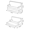 MISIOO Sofa z podłokietnikami Foldie, niebieski sztruks premium