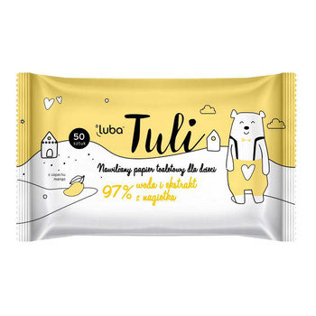 Luba Tuli - Mango angefeuchtetes Toilettenpapier für Kinder, 50 Stück.