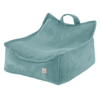 MISIOO Puffy Square Fotel, 77x67x50, niebieski, sztruks premium