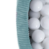 MISIOO Bällebad, blau, rund, Premium-Cord, 90x30, 200 Bälle: pearl, pearl mint, silber