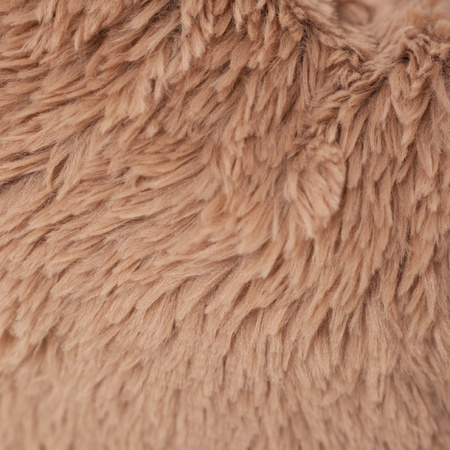 Plush round bed - cushion FLUFFY Dark beige, 55x55 cm