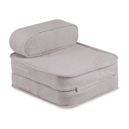 MISIOO Fotel rozkładany dla dziecka, 150x60x25 cm, szary baranek