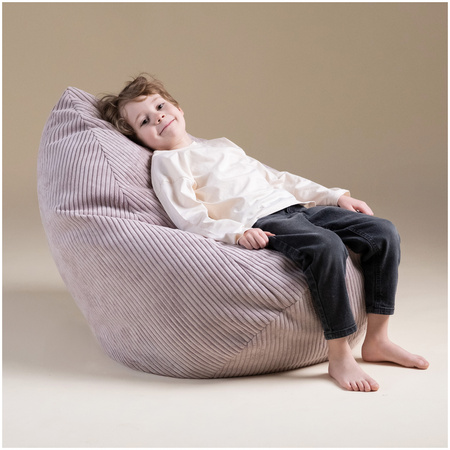 MISIOO Kindersackstuhl Sako, beige, Premium-Cord, Größe S (85x80x75)