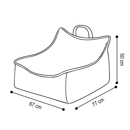 MISIOO Puffy Square Sessel, 77x67x50, hellrosa, Premium Cord