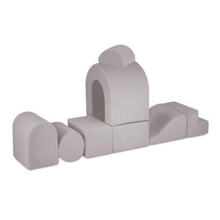 MISIOO Plac zabaw Zamek z basenem+150 piłek (perłowe, srebrne), szary baranek