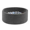 Misioo Bällebad, graphit, rund, Baumwolle smart, 115x50, 300 Bälle: perle, hellblau, silber