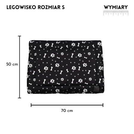 Legowisko materac Wodoodporne Czarny we wzory 70x50cm