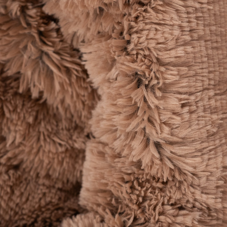 Plüsch Rundbett - Kissen FLUFFY Dunkelbeige, 55x55 cm