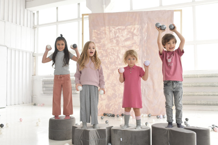 MISIOO Pufa, 46x25 cm, miś, różowy