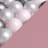Misioo Pool mit Kugeln, rosa, rund, Baumwolle, smart, 90x30, 200 Kugeln: pearl hellrosa, silber, pearl