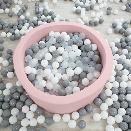 MISIOO Piscine sèche, 90x40 cm, ronde, rose, coton, smart