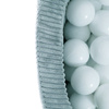 MISIOO Bällebad, blau, rund, Premium-Cord, 90x30, 200 Bälle: pearl, pearl mint, silber