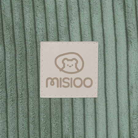 MISIOO Spielplatz Bällebad 90x30 + Stufe (+200 Bälle: pearl, pearl mint, silver), grün, Premium-Cord