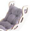 MISIOO Small Rocker 4-in-1 Wippe + Kletterwand/Rutsche + Kissen (Velvet grey), weiß Wooden Play