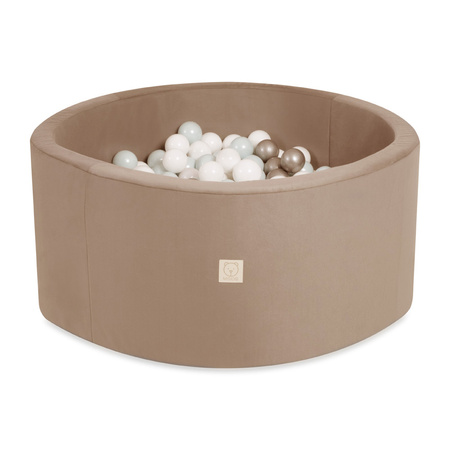 MISIOO Trockenbecken, 90x40 cm, rund, gold (beige), Samt, Samt