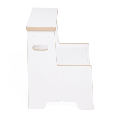 MISIOO Stołek, schodek dla dzieci, pomocnik Kitchen Helper – biały, Wooden Play