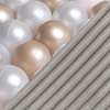 Misioo Bällebad, beige, rund, Premium-Cord, 90x30, 200 Bälle: perlmutt, hellrosa, gold