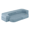 MISIOO Bett Foldie Sofa, Premium Cord blau