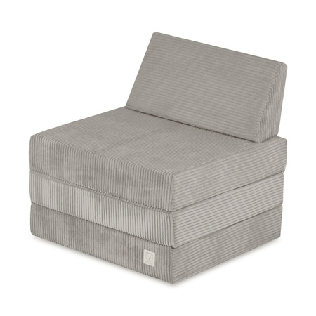 MISIOO Grand matelas avec dossier Foldie, velours côtelé beige premium