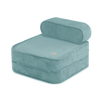MISIOO Kinderklappsessel, 150x60x25 cm, Premium Cord blau
