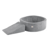 MISIOO Spielplatz Bällebad 90x30 + Dreieck (+200 Bälle: Perle, Silber, Hellblau), grau, Premium Cord