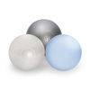 Misioo Ball Pool, grau, rund, Velours, 90x30, 200 Bälle: hellblau, silber, perlmutt