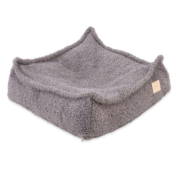 MISIOO Pouf, 60x60 cm, Bodenkissen, grau, Boucle Premium