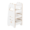 MISIOO Children's kitchen helper, kitchen stool, Kitchen Helper, 3 levels, white, cloud, Wooden Play